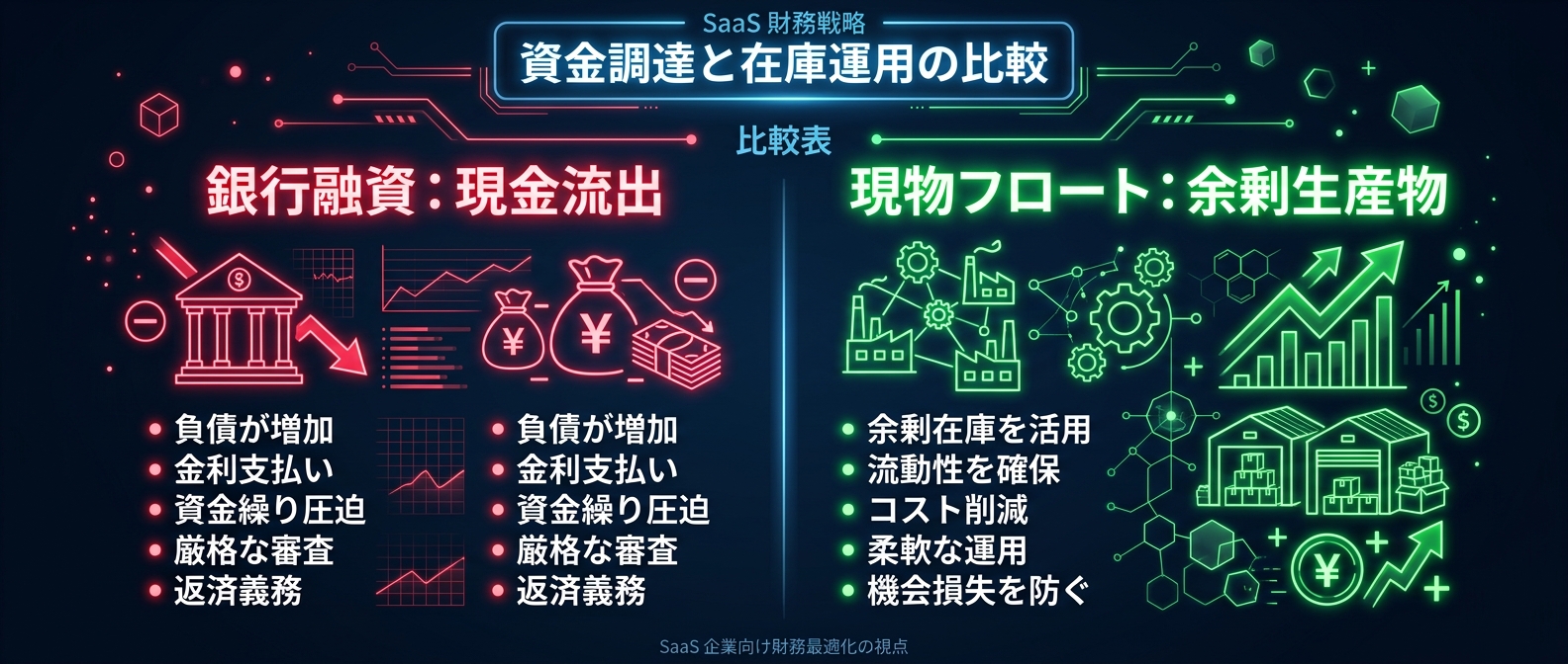 銀行融資と現物フロート戦略のコスト比較