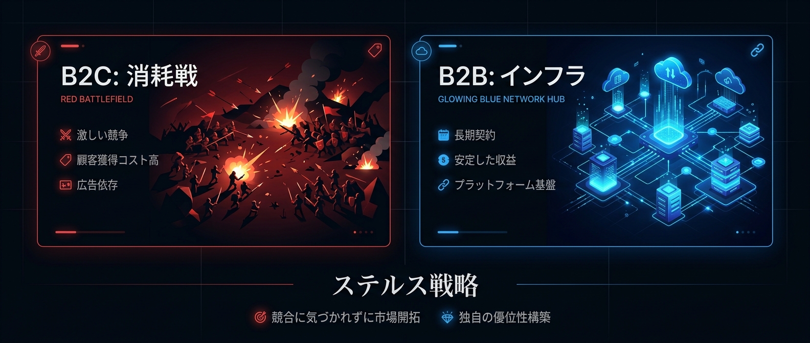 巨大資本と戦わず、裏方のインフラを握る「ステルス・インフラ戦略」