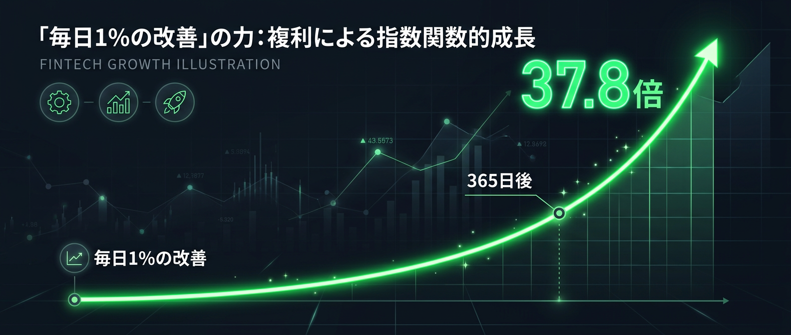 毎日1%の改善がもたらす圧倒的な複利効果