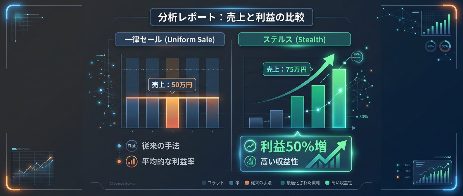 一律セールとステルス・プライスの利益シミュレーション比較