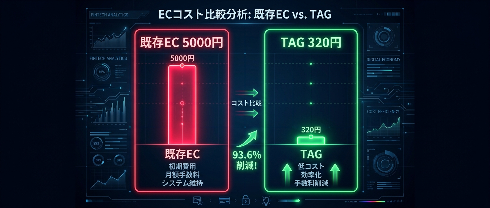既存ECとTAGの圧倒的なCPA（顧客獲得単価）の格差
