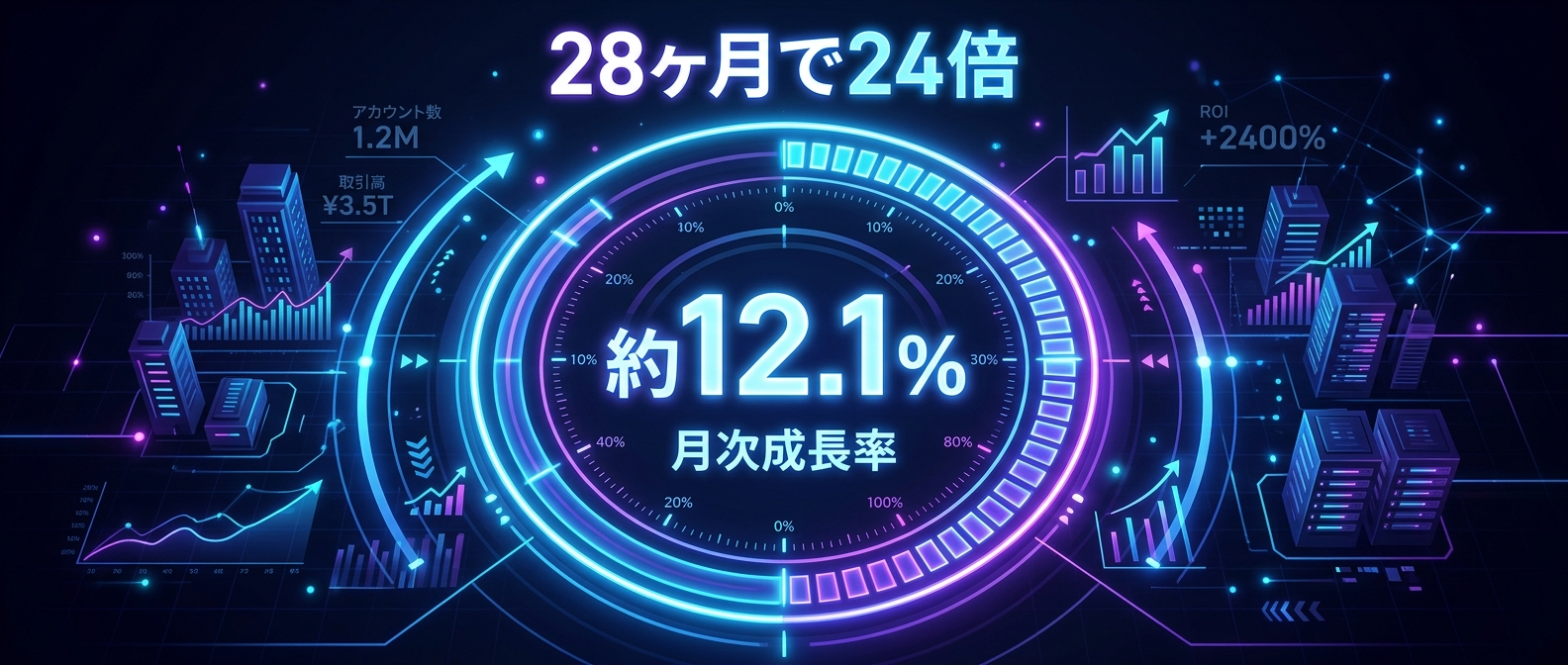 月次12.1%の複利成長が生み出す破壊力