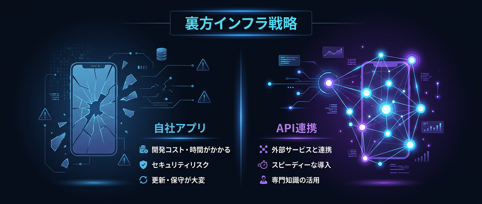自社アプリを作らず、既存システムに乗る「裏方インフラ戦略」