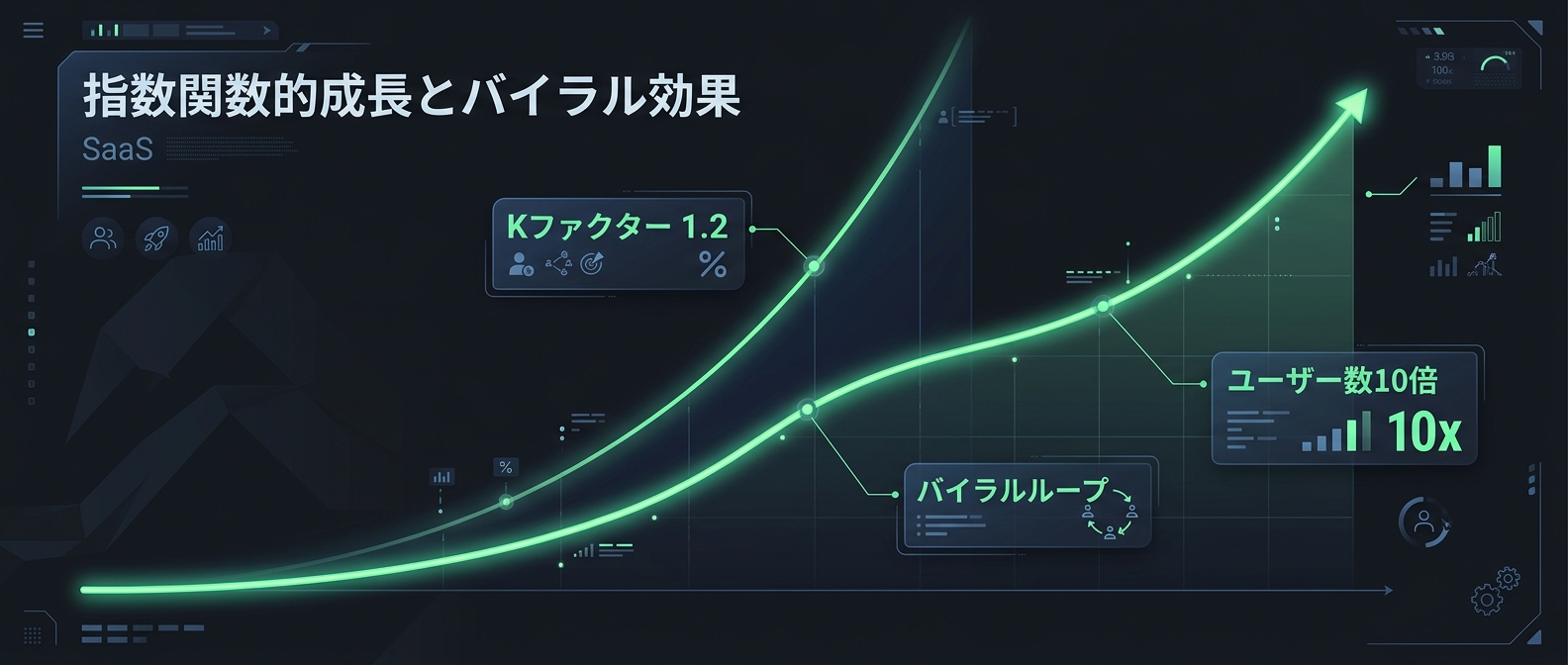 Kファクターによるバイラルループの複利効果