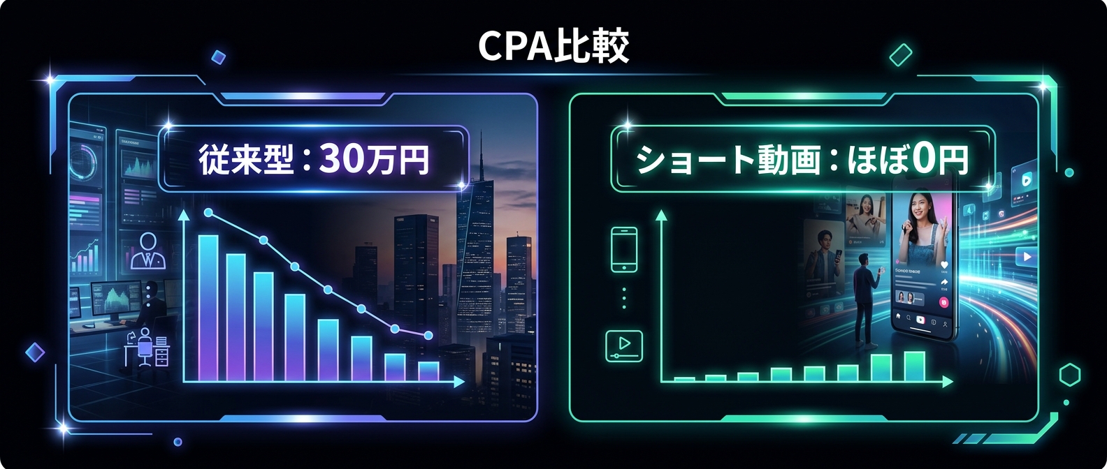 従来型とショート動画のCPA比較