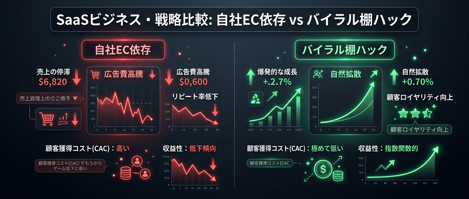 自社EC依存モデルとバイラル棚ハックの圧倒的な利益率の差