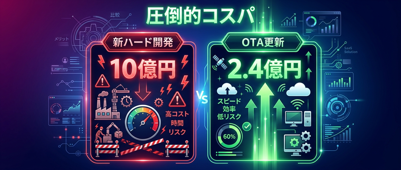 10億円のギャンブルか、2.4億円の確実な進化か。圧倒的なコストパフォーマンス。