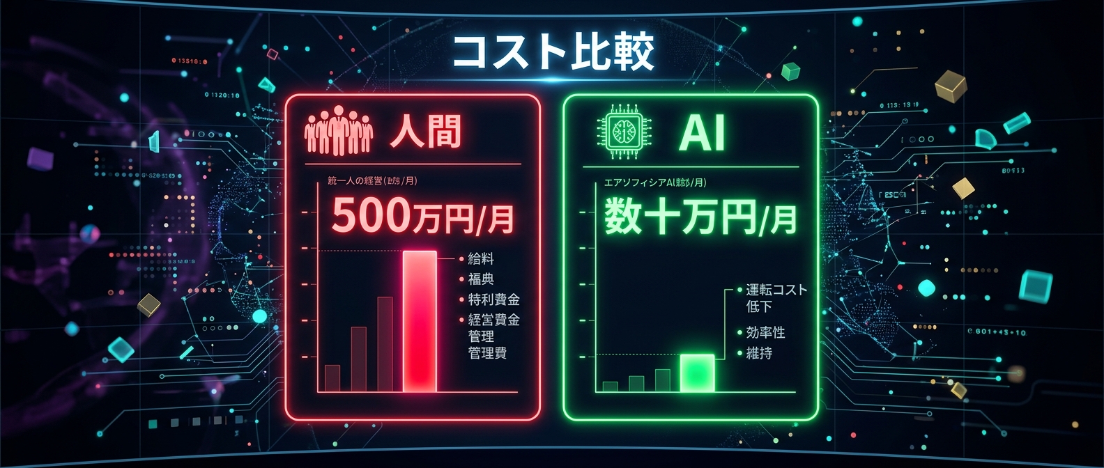 人間チームとAIインフラの圧倒的なコスト差