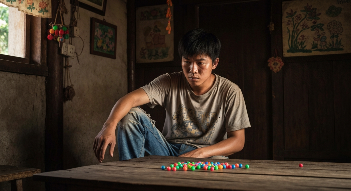 都会の競争から逃れ、田舎の空き家でアイロンビーズと向き合うホァン・ション