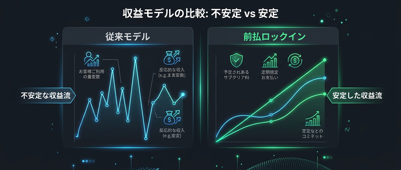 天候リスクを消滅させる「前払ロックイン」の構造