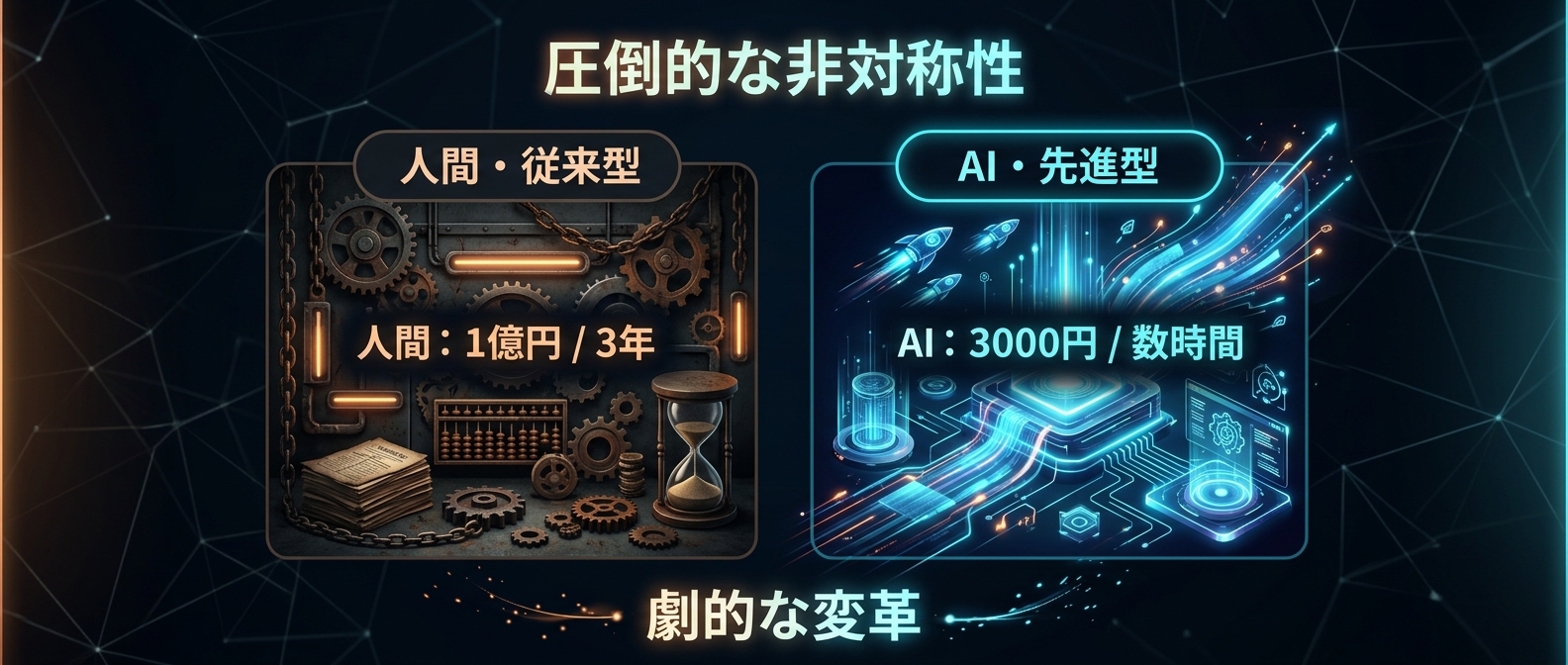 人間とAIの圧倒的なコスト非対称性