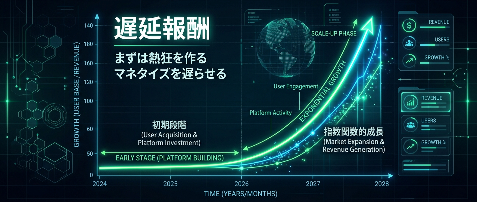 マネタイズを遅らせ、まずは圧倒的な熱狂を作る