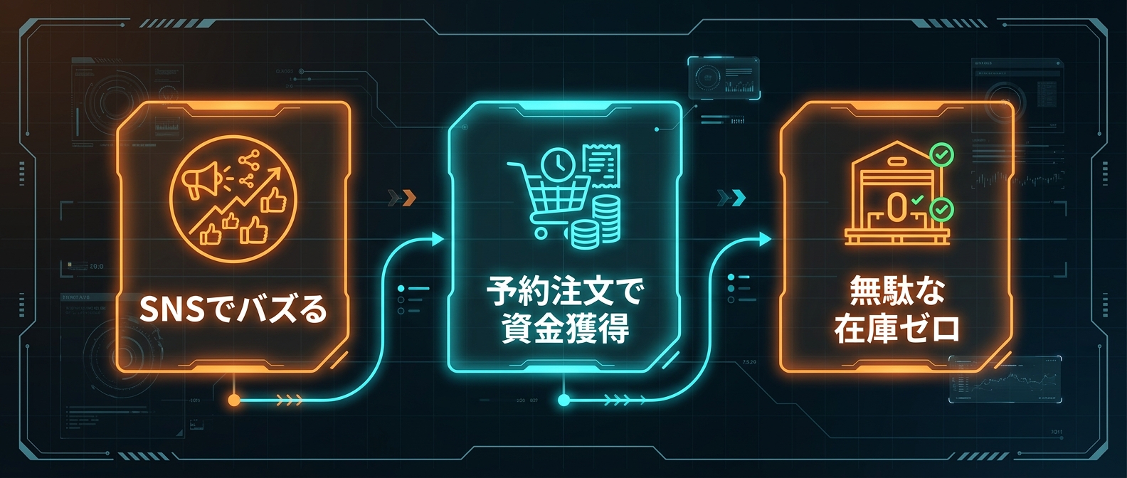 在庫リスクをゼロにする受注生産（プレオーダー）のフロー
