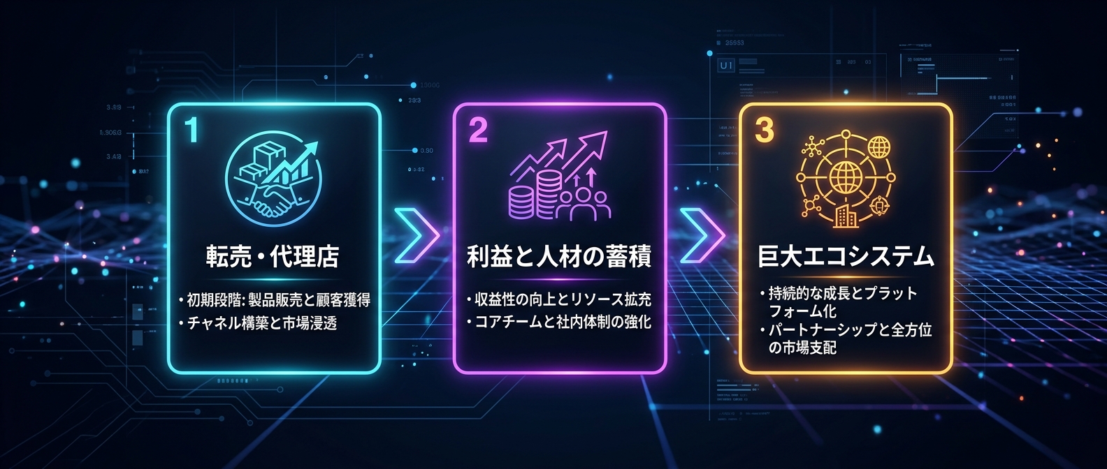 歴史的な起業家たちが辿った、転売から巨大エコシステムへの進化プロセス