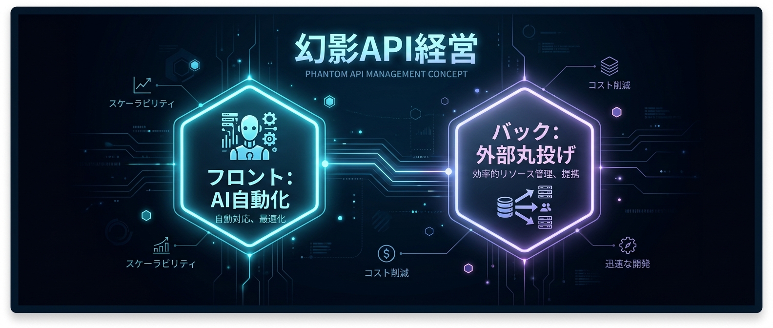 実体を持たず、外部サービスとAIを組み合わせる「幻影API経営」