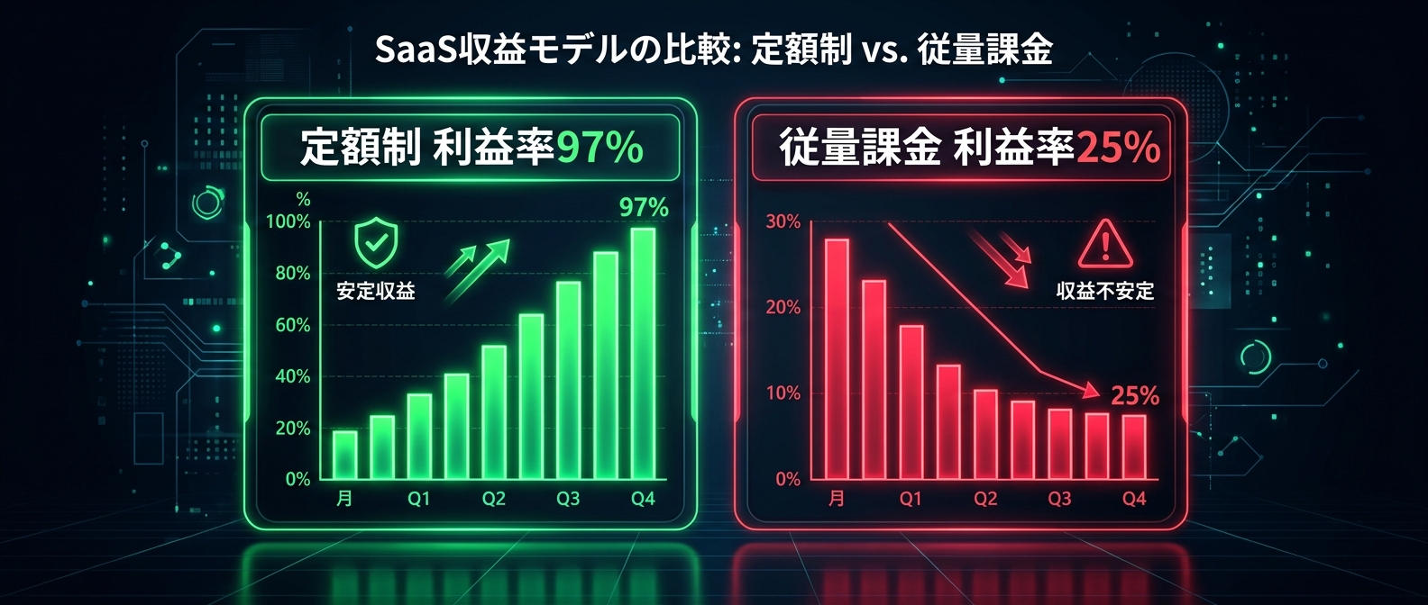 従量課金への移行で利益率が97%から25%へ激減する地獄のシミュレーション