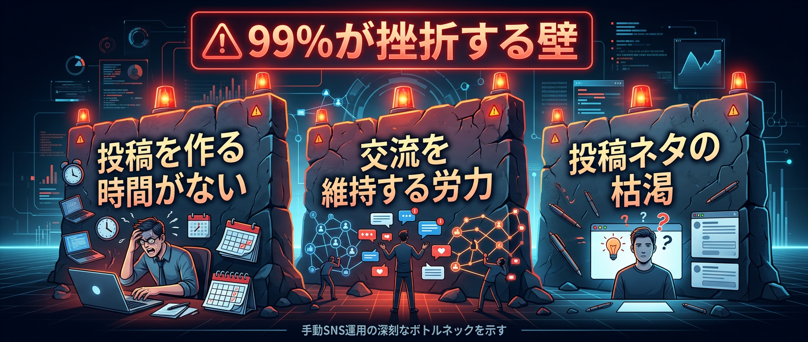 99%が挫折するSNS運用の3つの壁