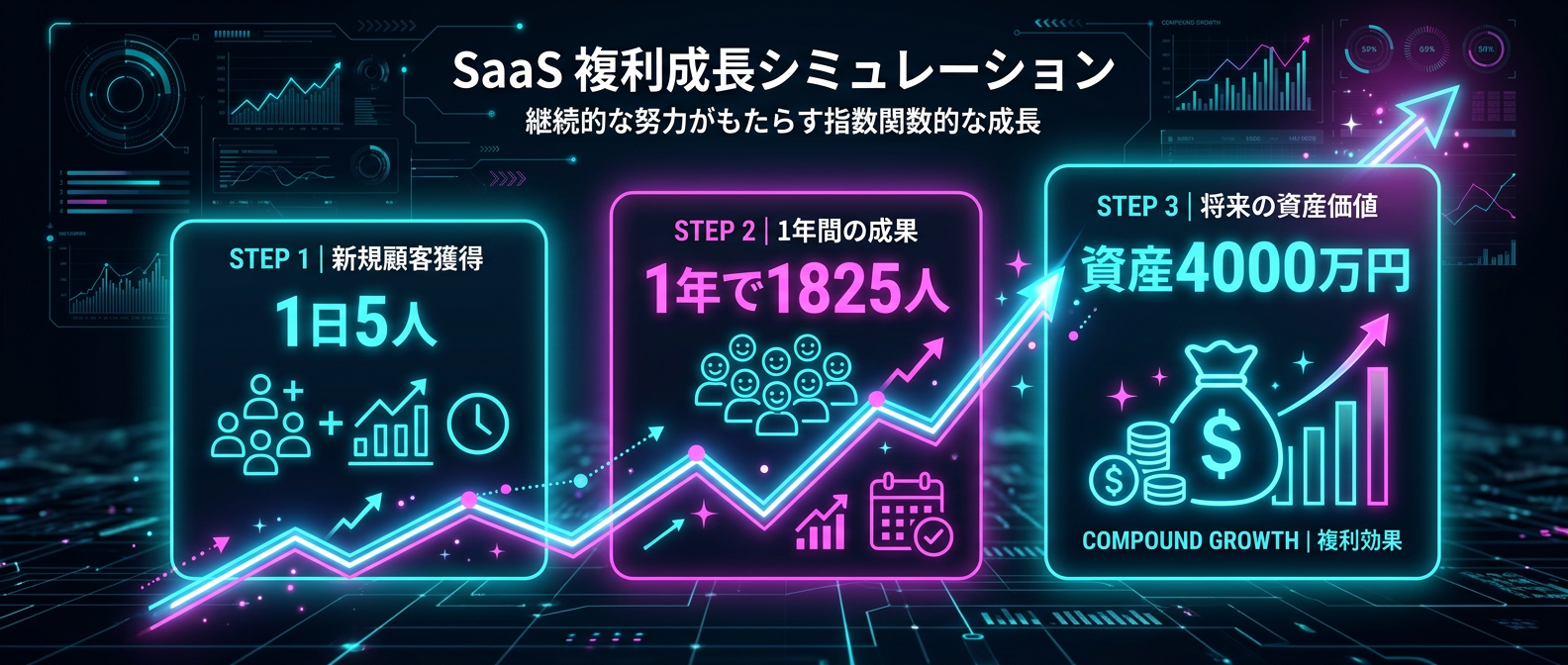 1日5人のリスト獲得がもたらす圧倒的な複利効果