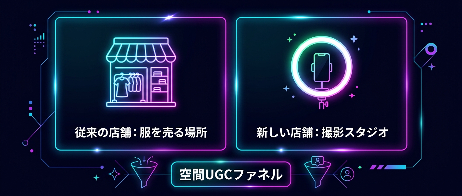 実店舗を「服を売る場所」から「SNSコンテンツ生成装置」へ転換する空間UGCファネル