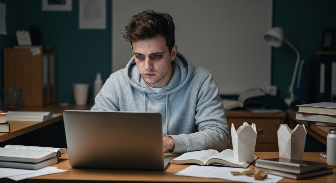 時間も資金もない多忙な学生、オヴィ・シェク（イメージ）