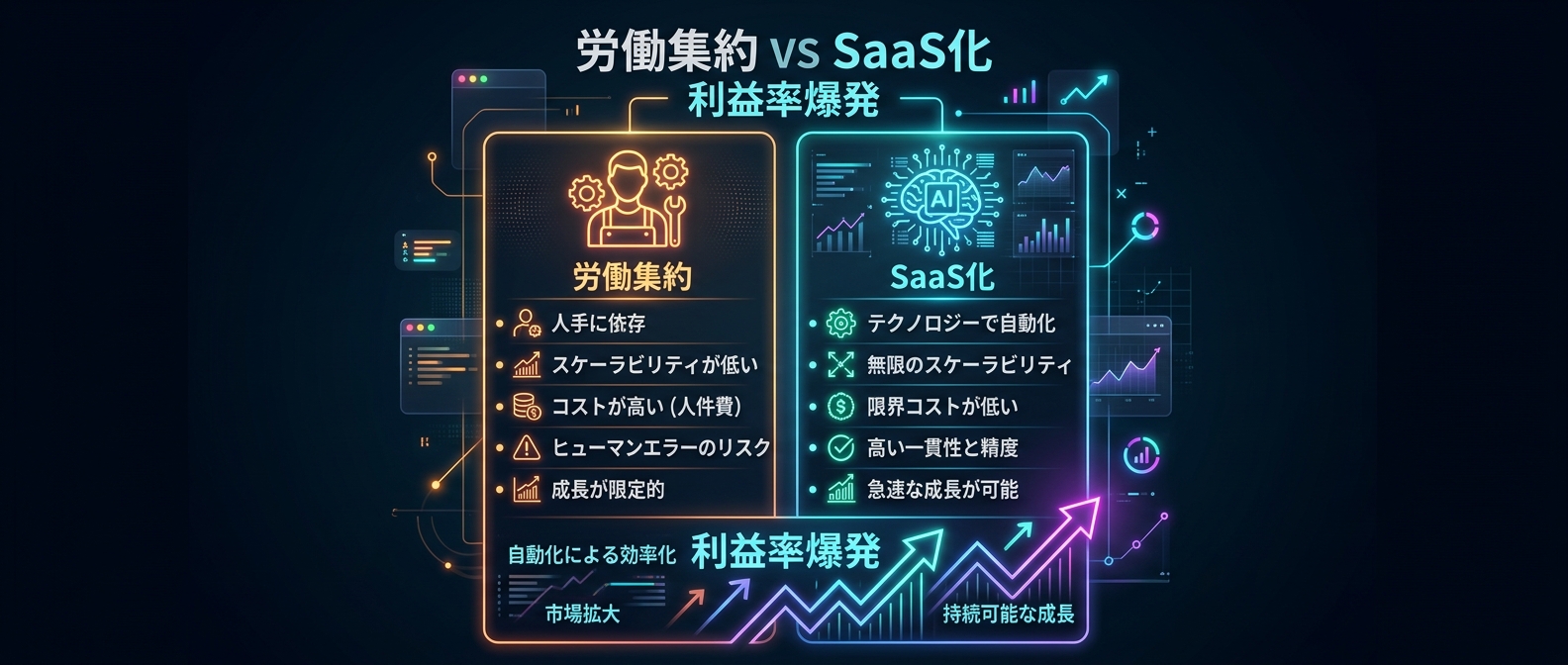 労働集約からSaaS化への移行による利益率の爆発