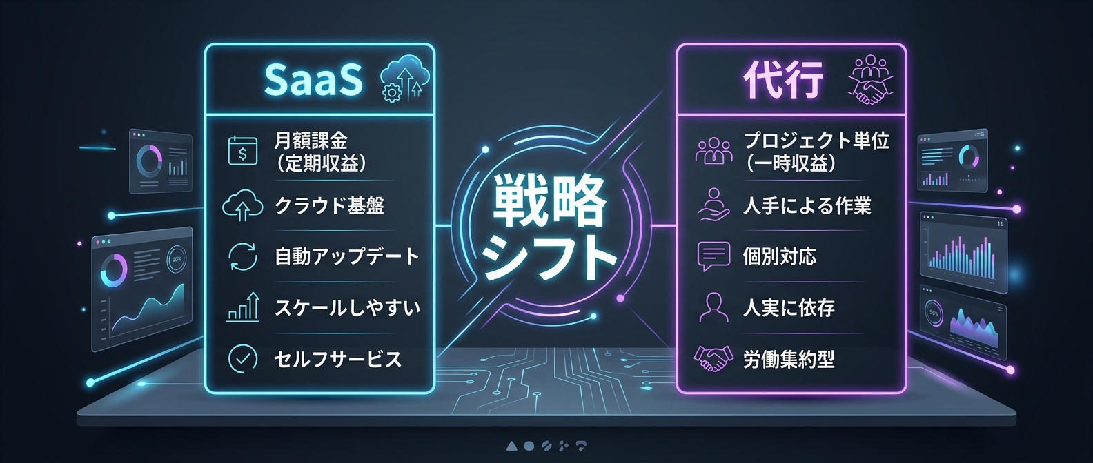 低単価SaaSから高単価な代行への「戦略シフト」