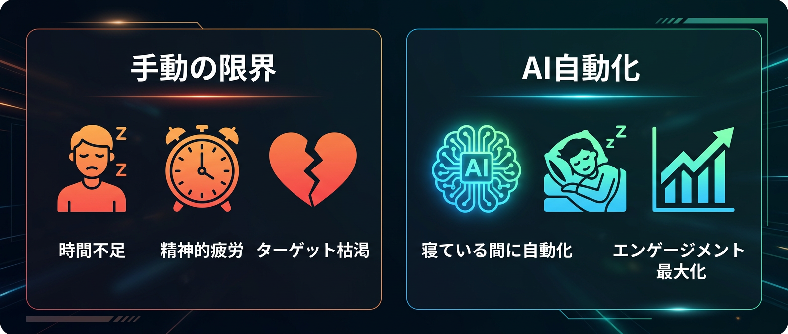 手動の限界とAIによる自動化の比較