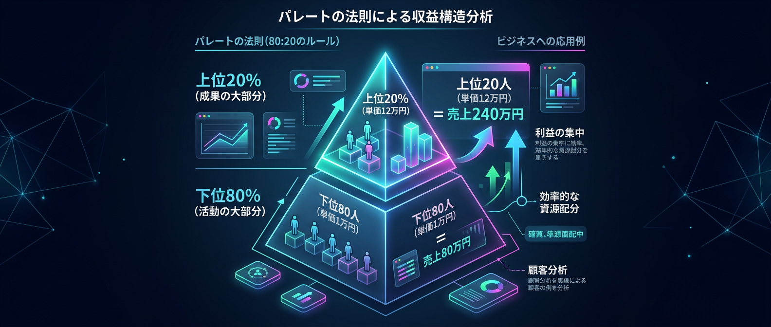 パレートの法則を活用した収益シミュレーション