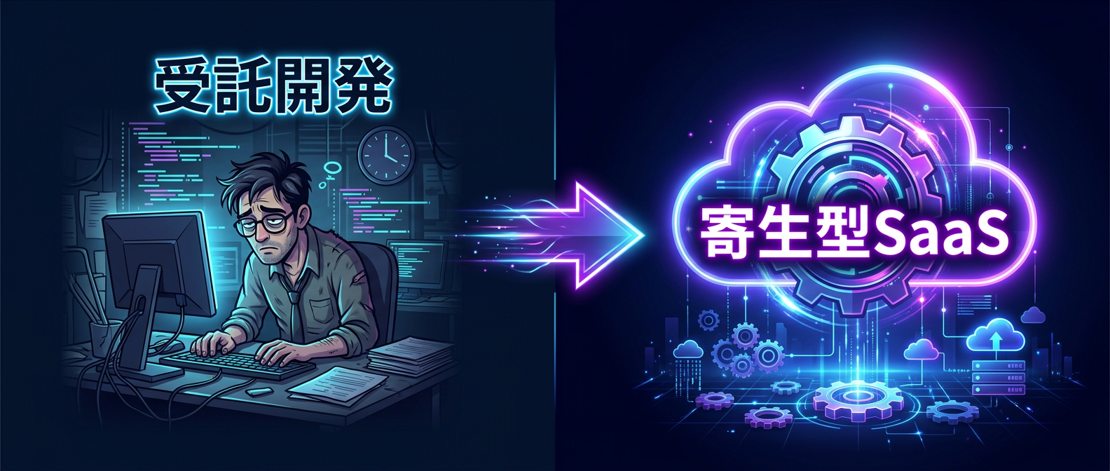 労働集約の受託開発と、他社に乗っかる「寄生型SaaS」の構造