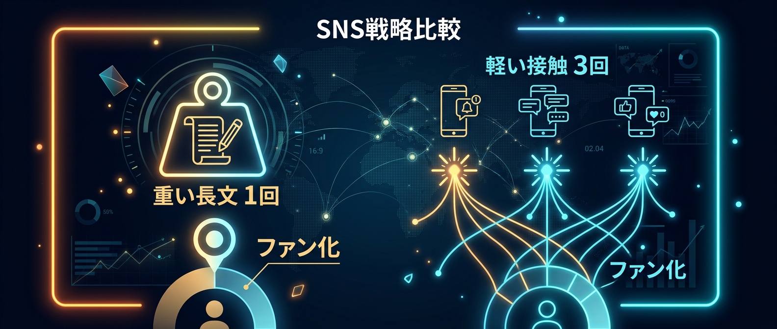 重い1撃より、毎日の軽い接触がファンを作る