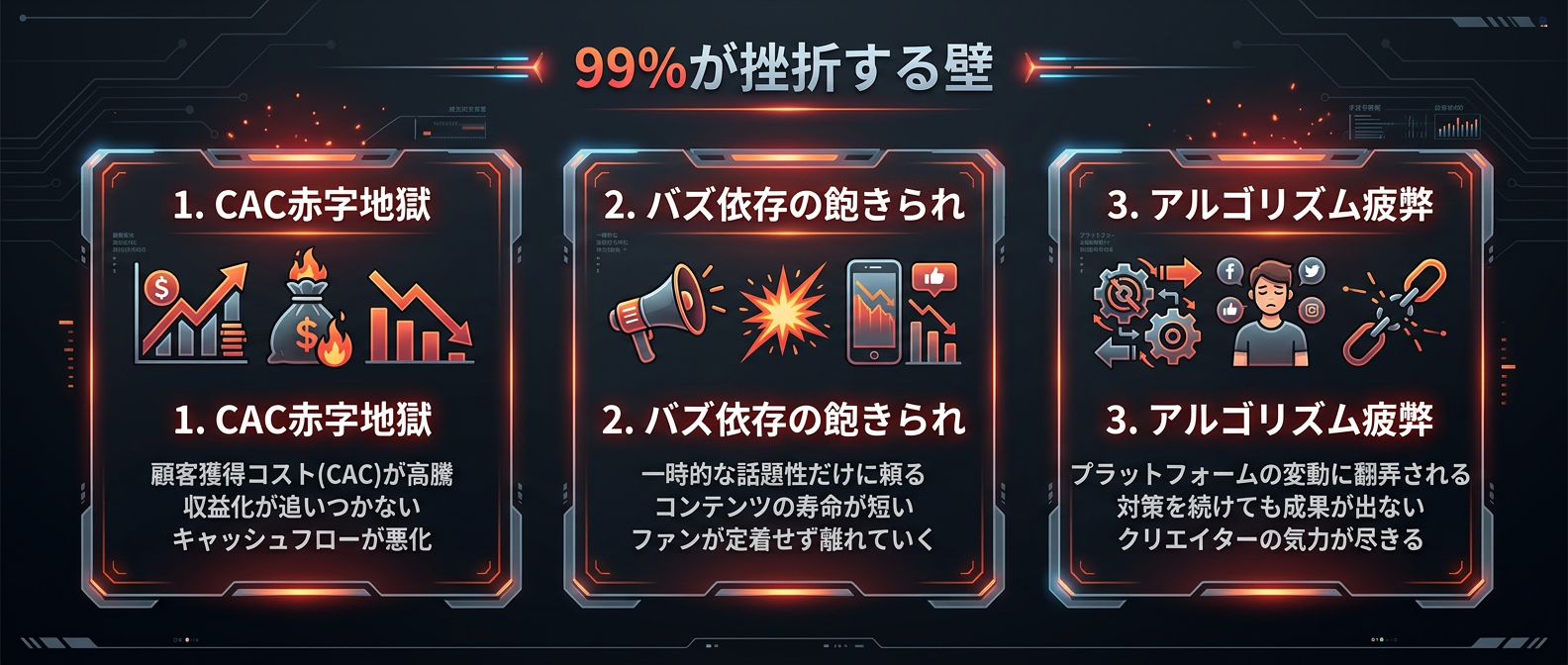 99%の挑戦者が退場する3つの絶望的な壁