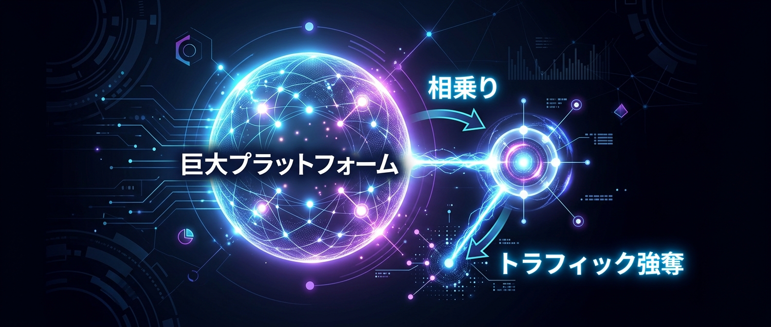 巨大プラットフォームのトラフィックを強奪する「エコシステム・ハイジャック」