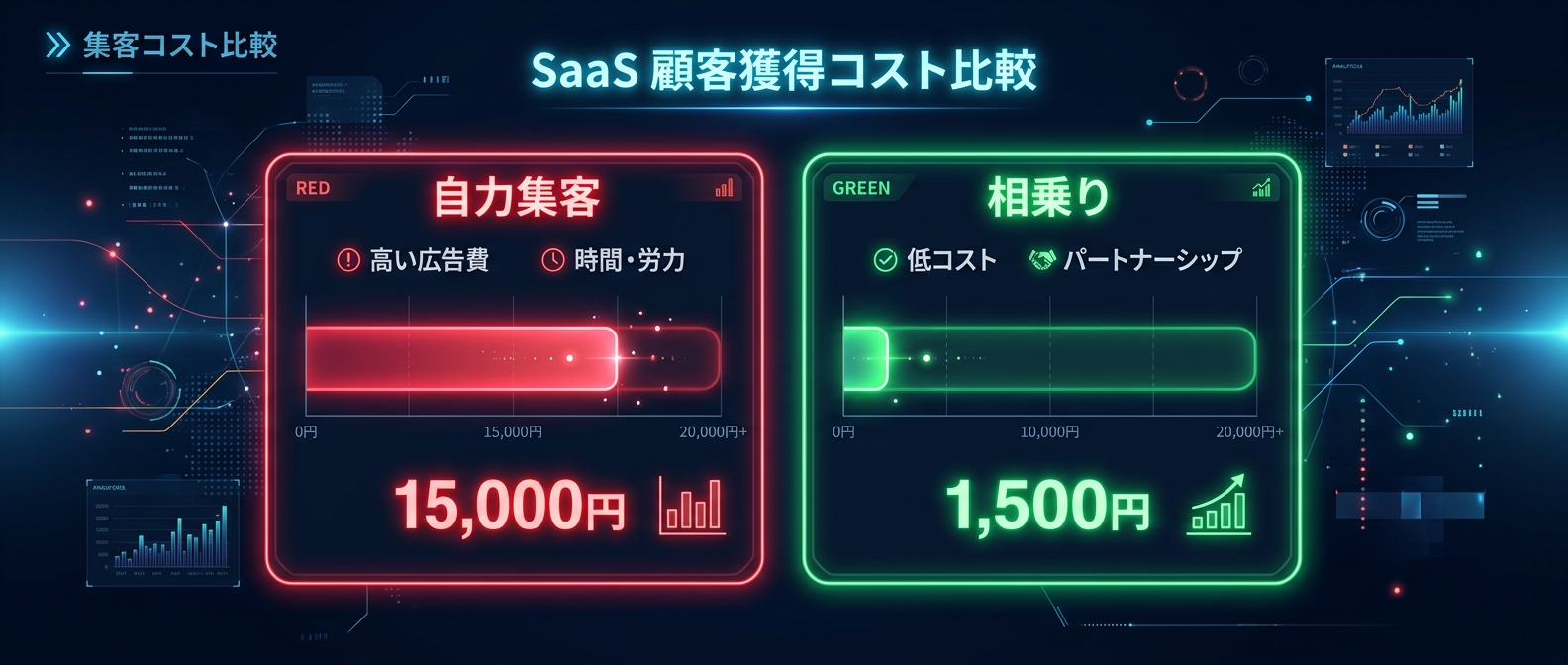 自力集客と相乗りの残酷なCPA（顧客獲得単価）比較