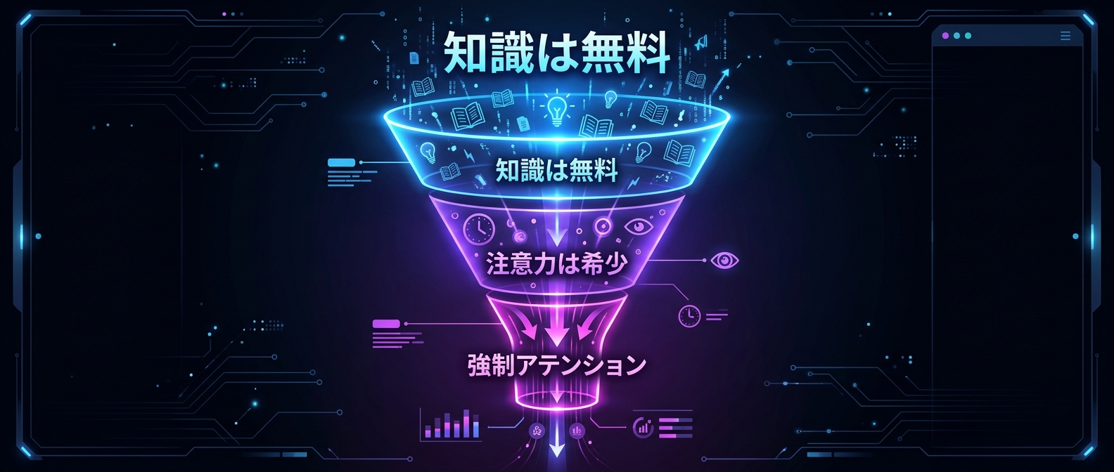 知識の無料化時代に必須となる「強制アテンション・ファネル」