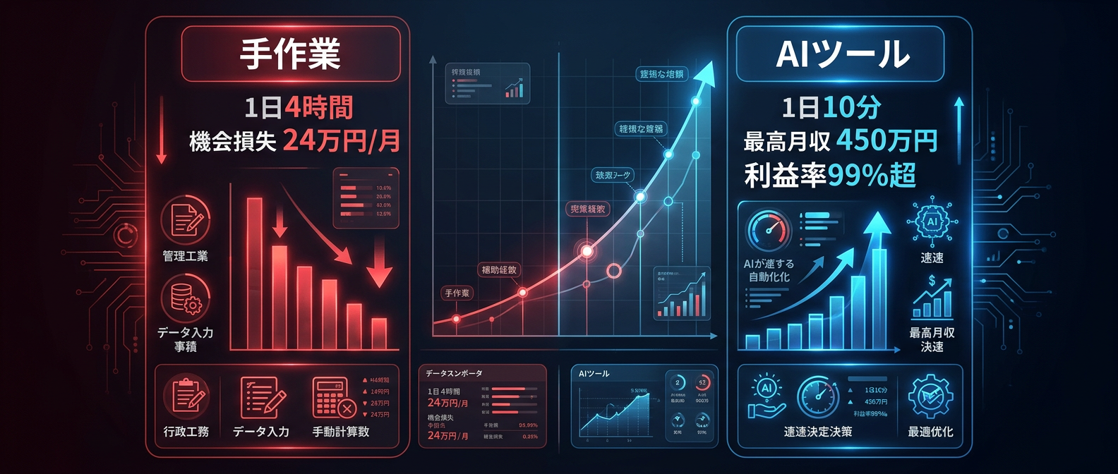 手作業とAIツールの絶望的なROI（投資対効果）格差