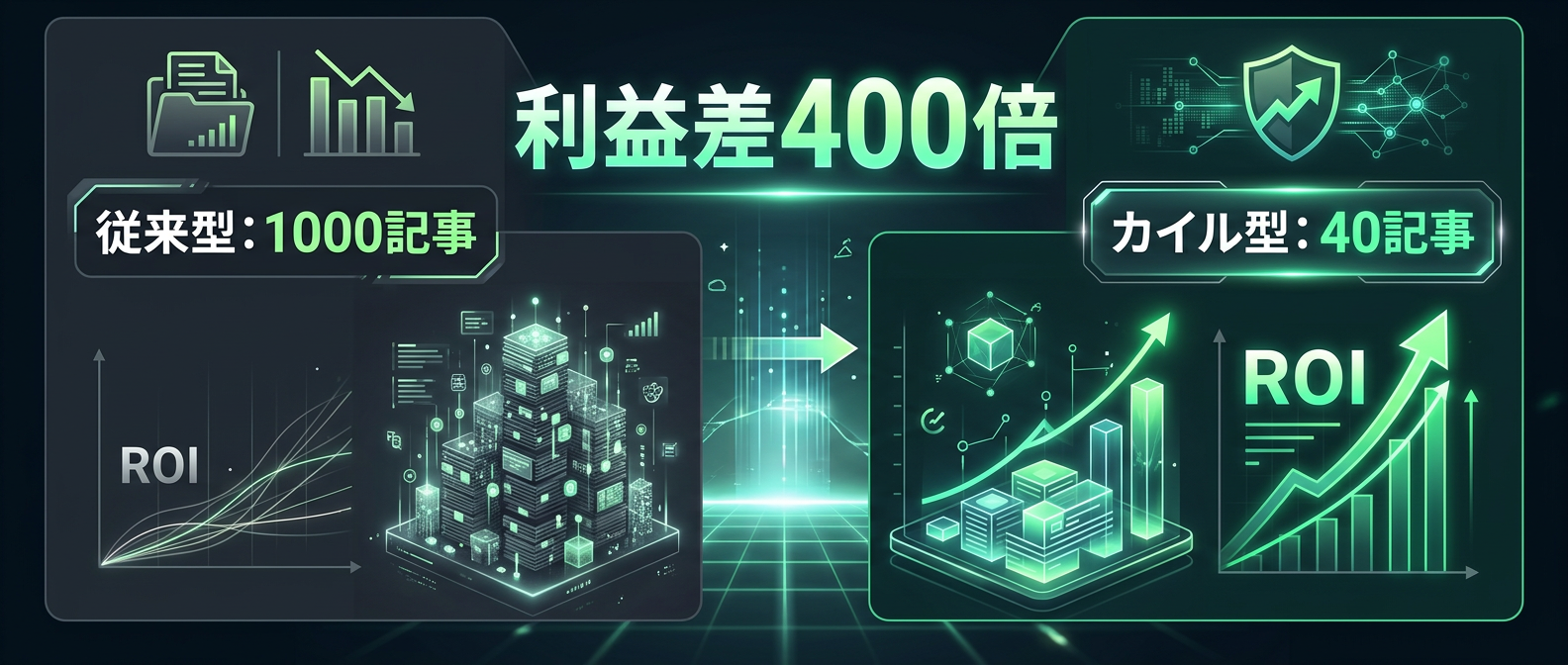 従来型の量産アフィリエイトとカイル型の圧倒的なROI（費用対効果）の差