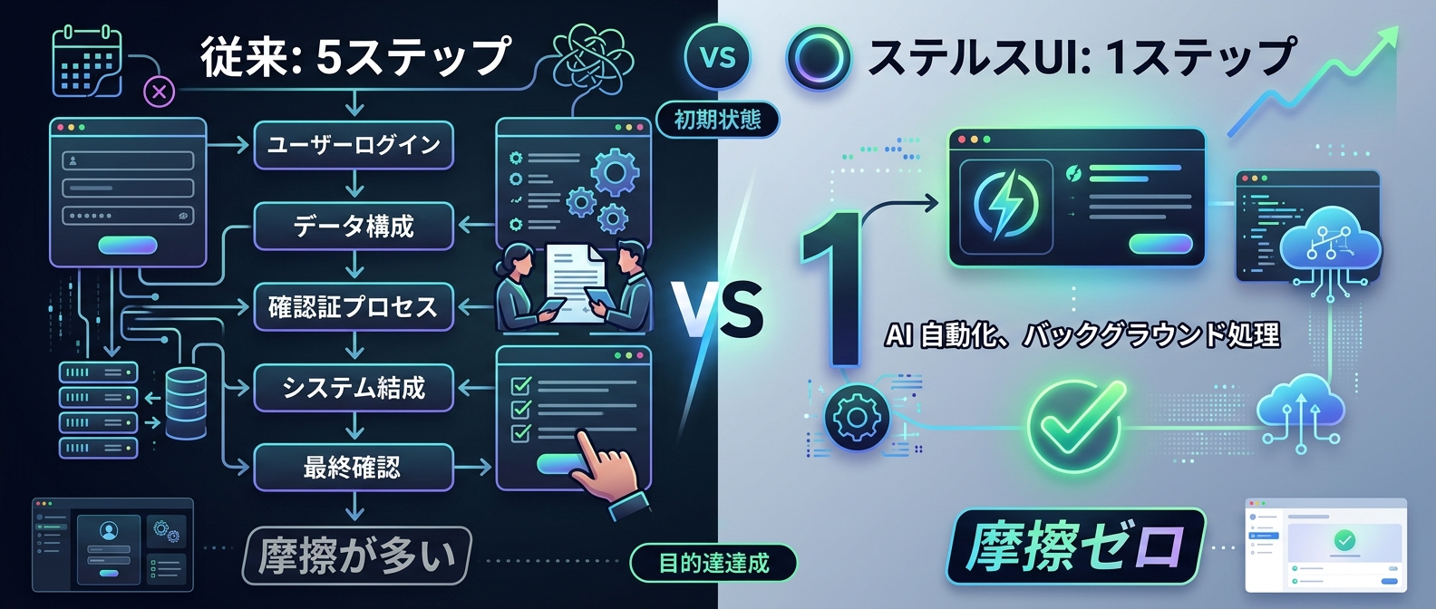 ユーザーから学習の摩擦を奪う「ステルス・UIファネル」