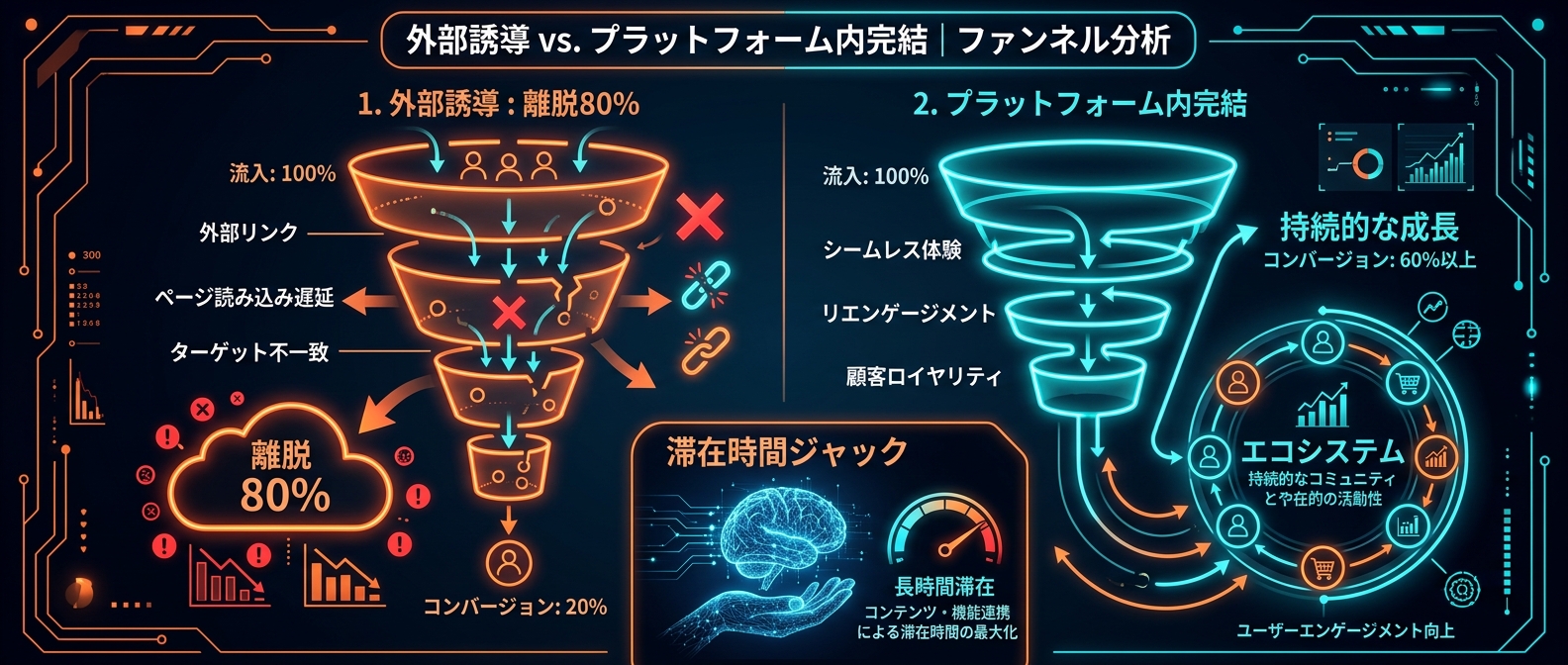 SNS運用における外部誘導の罠とプラットフォーム内完結の重要性
