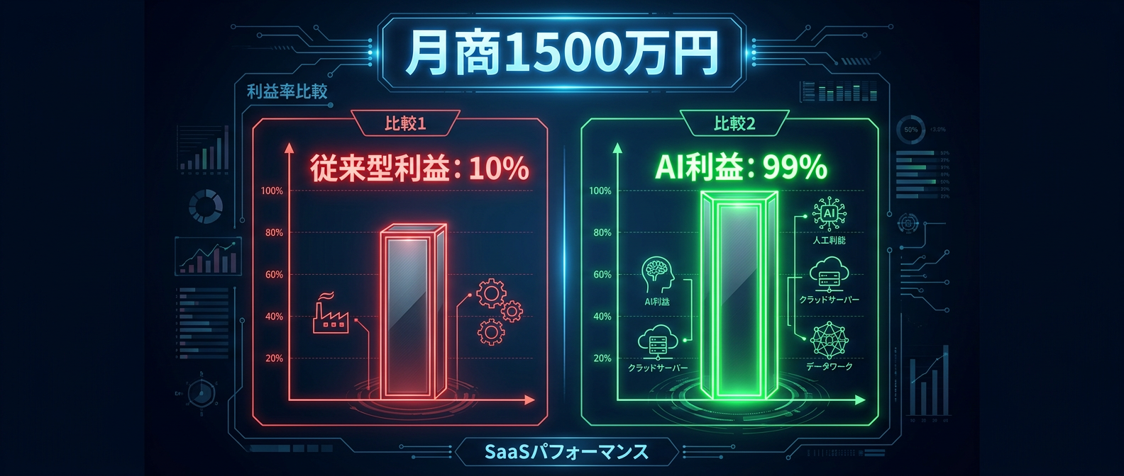 月商1500万円達成時の圧倒的な利益率格差