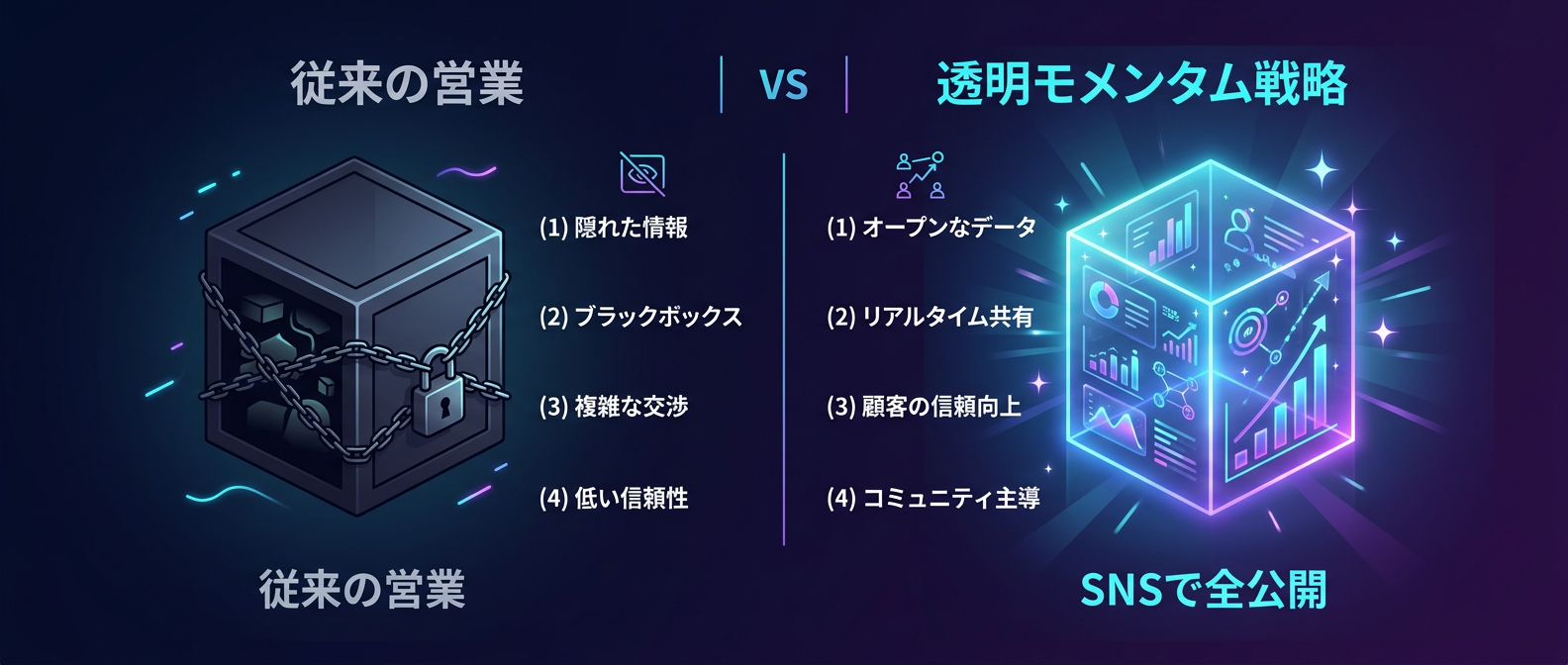 密室の営業から、ガラス張りの「透明モメンタム戦略」へ