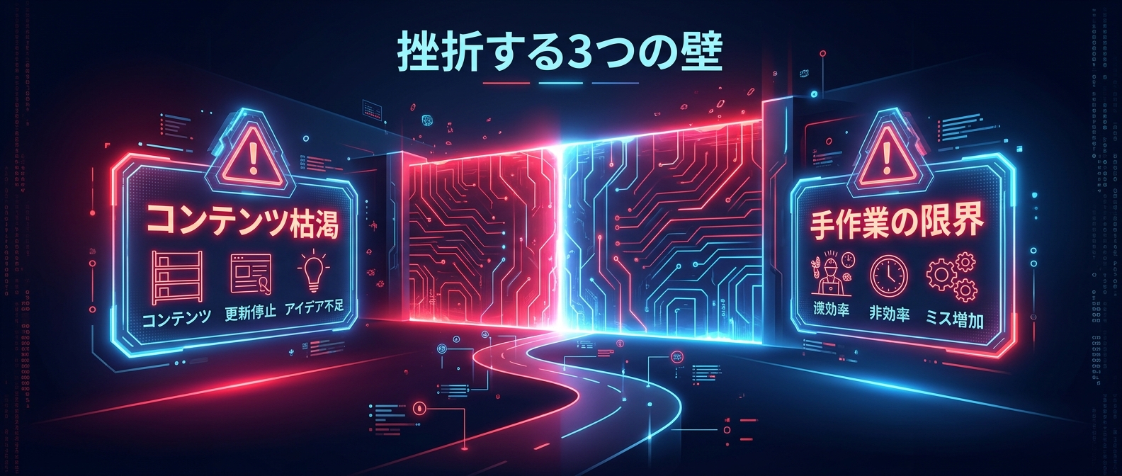 手作業でのSNS運用に立ちはだかる、コンテンツ枯渇と疲労の壁