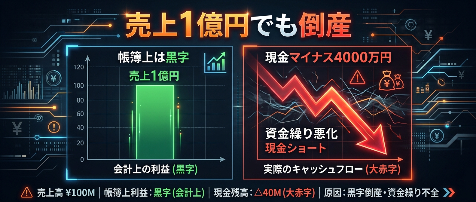 利益率の高さに潜む罠。手元の現金が枯渇すれば、黒字でもゲームオーバーとなる